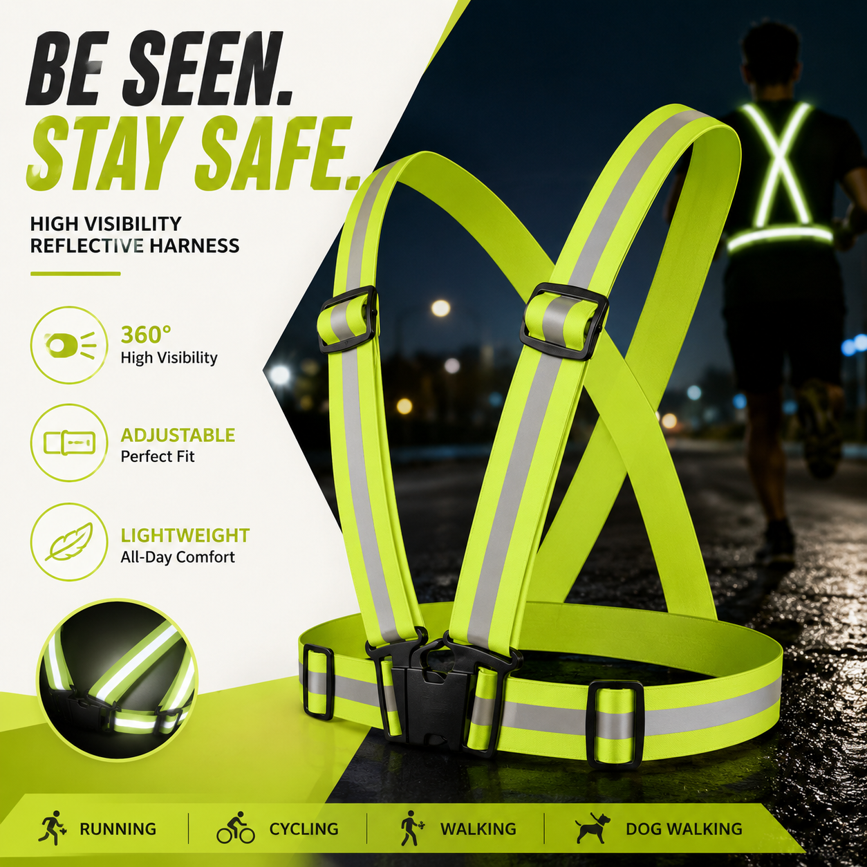High Visibility Reflective Saf - Running Gear Winter Men recensione e prezzo