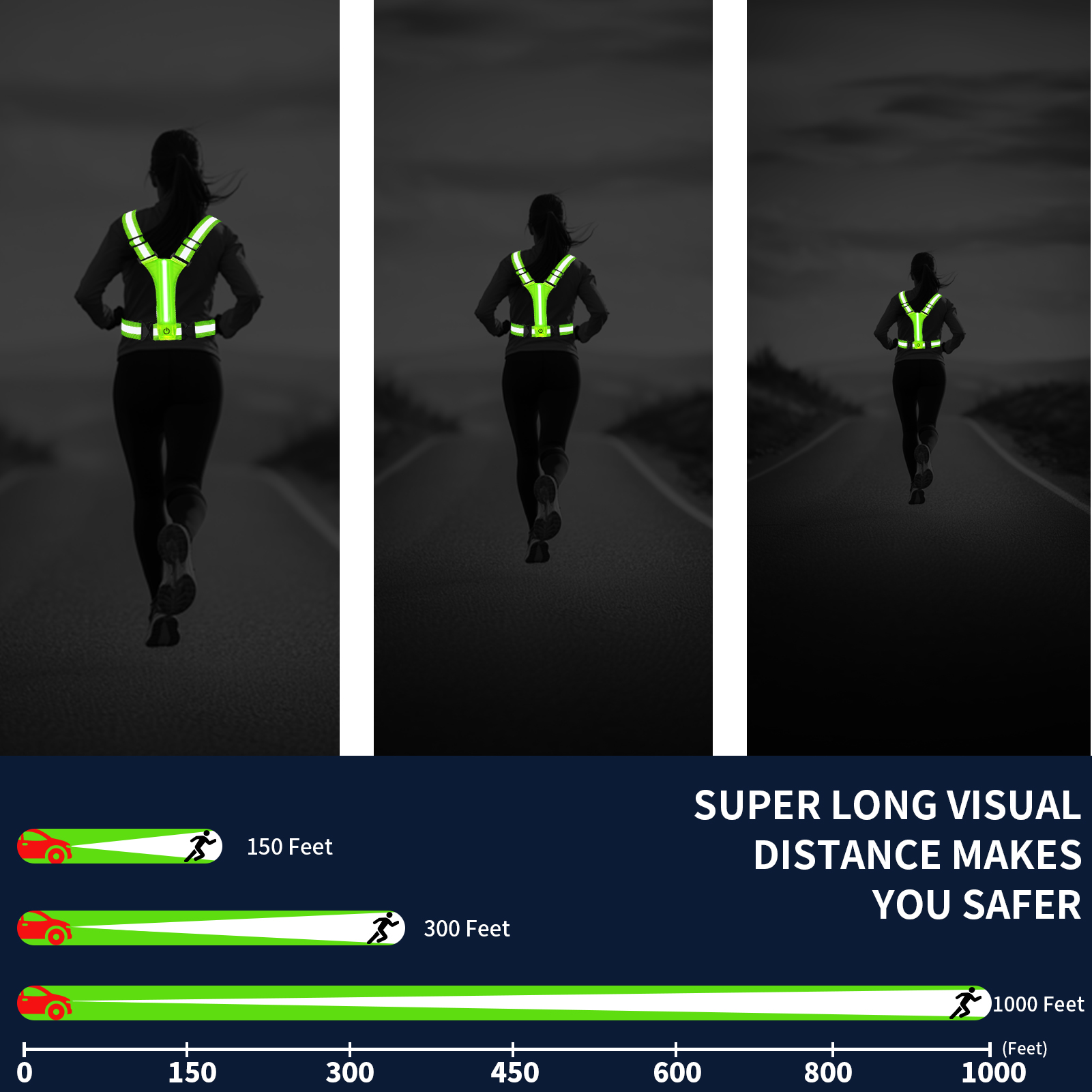 Adjustable LED Reflective Vest - Running Gear Winter Men recensione e prezzo